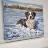 Gallery wrapped canvas painted on all sides. It can be left as is, or framed. 