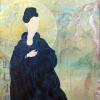 The background is a series of glazes interpreting the landscape forms of Shohin's paintings. The blocked in the figure's form. 