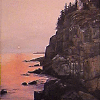 Acadia Sunset 24"x36" acrylic on canvas. An elongated version of the lighthouse at Acadia National Park. SOLD